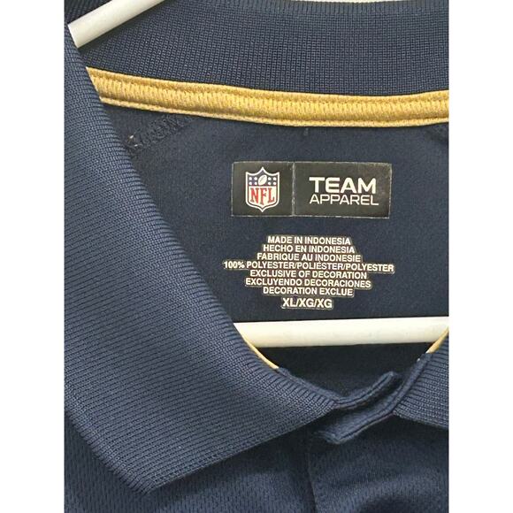 NFL Team Apparel St Louis Rams Polo Shirt Mens XL Blue Golf Football Performance - Picture 3 of 3